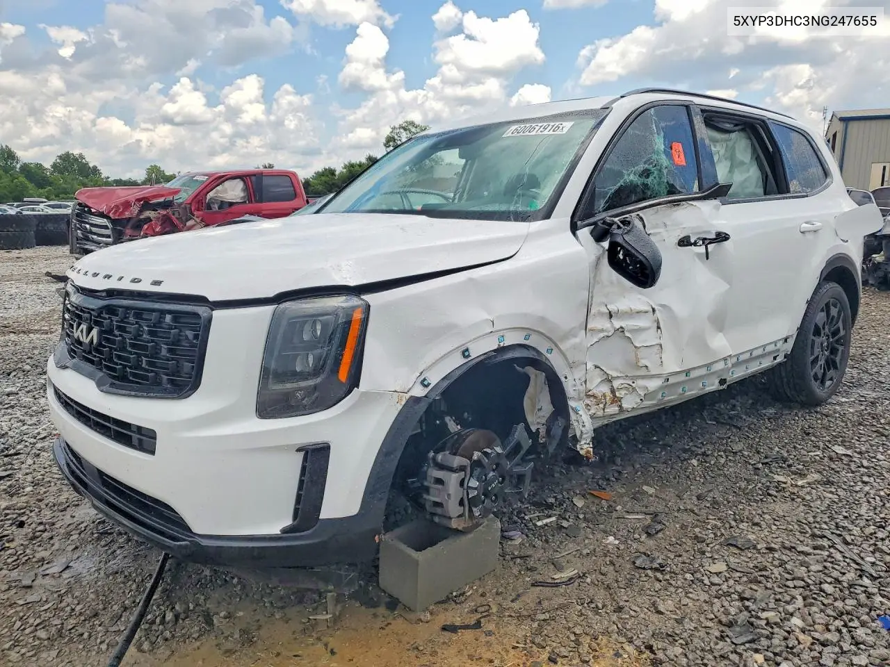 2022 Kia Telluride Ex VIN: 5XYP3DHC3NG247655 Lot: 60061916