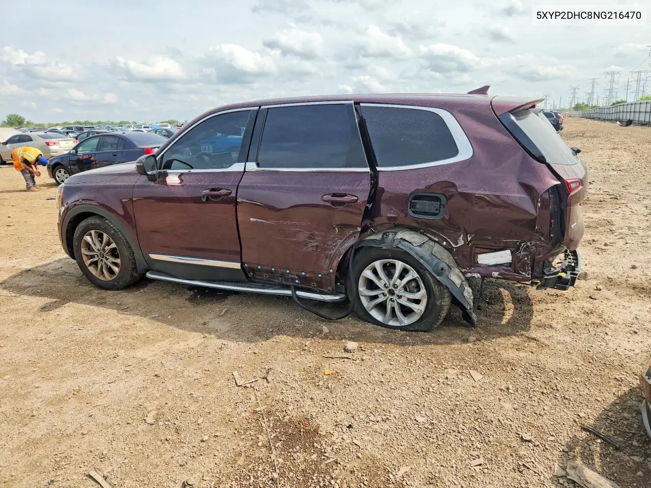 2022 Kia Telluride Lx VIN: 5XYP2DHC8NG216470 Lot: 60366986