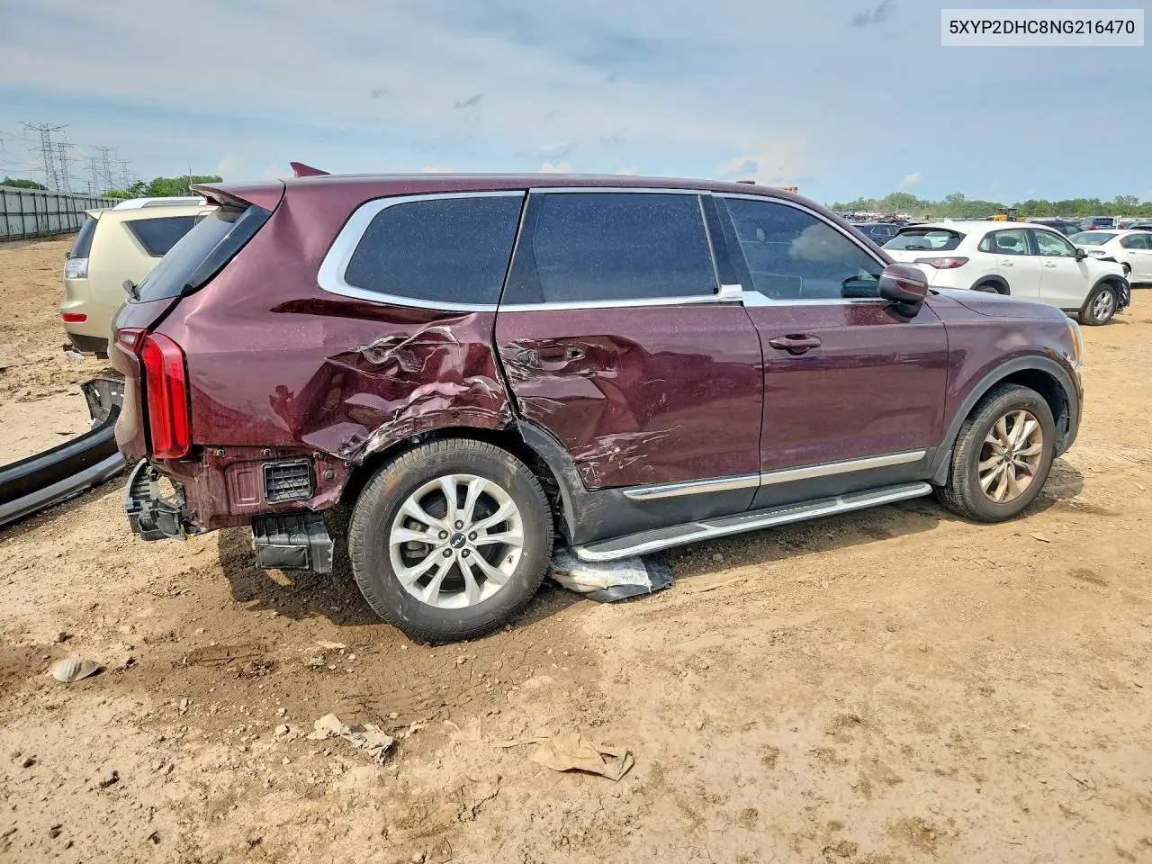 2022 Kia Telluride Lx VIN: 5XYP2DHC8NG216470 Lot: 60366986