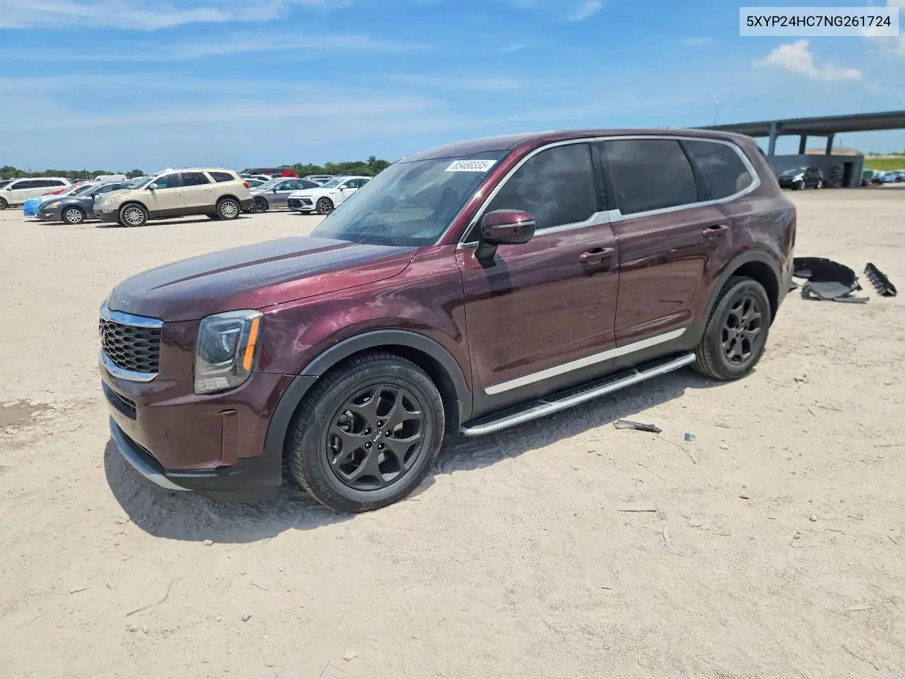 2022 Kia Telluride Lx VIN: 5XYP24HC7NG261724 Lot: 85460335