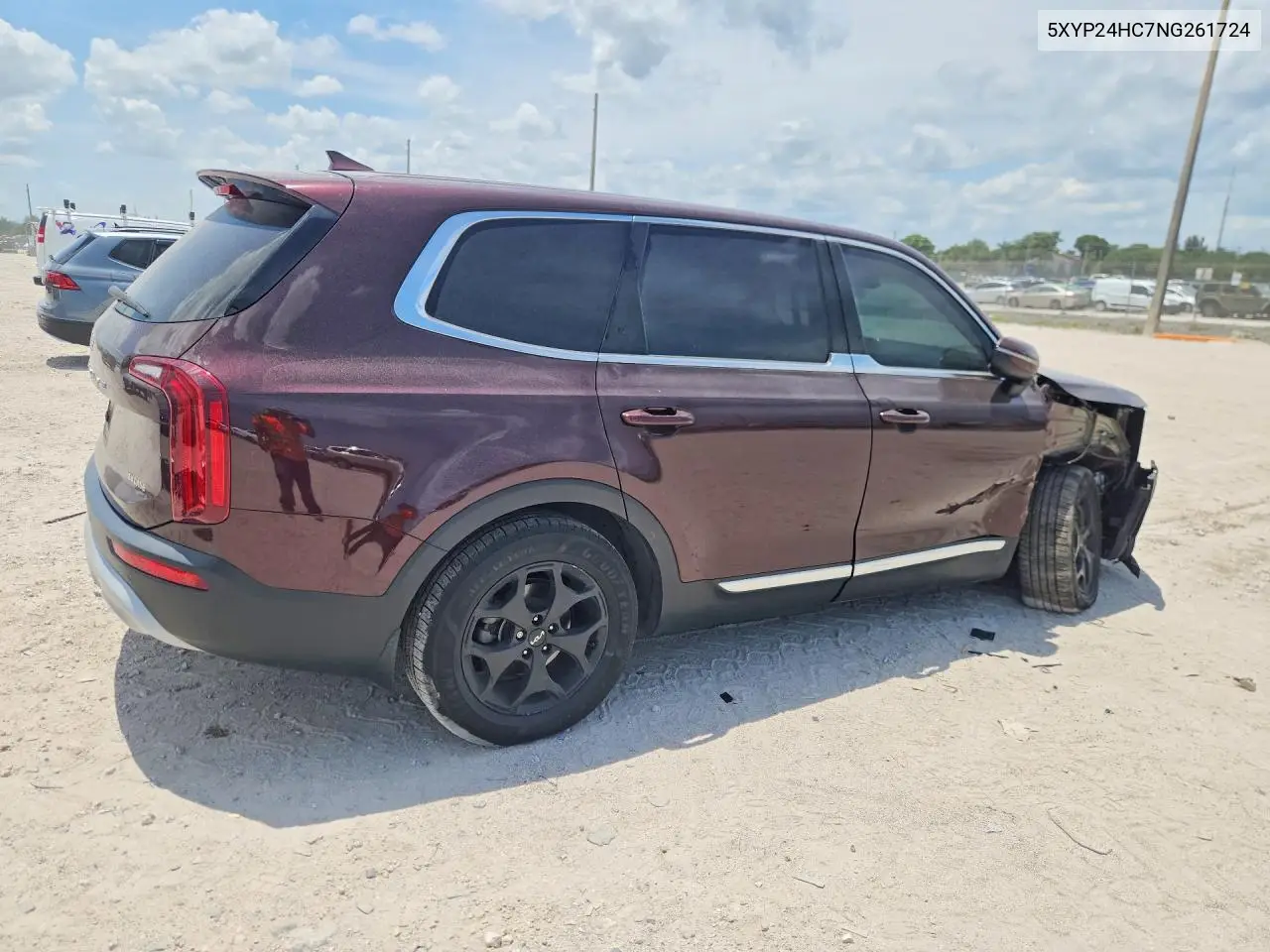 2022 Kia Telluride Lx VIN: 5XYP24HC7NG261724 Lot: 85460335