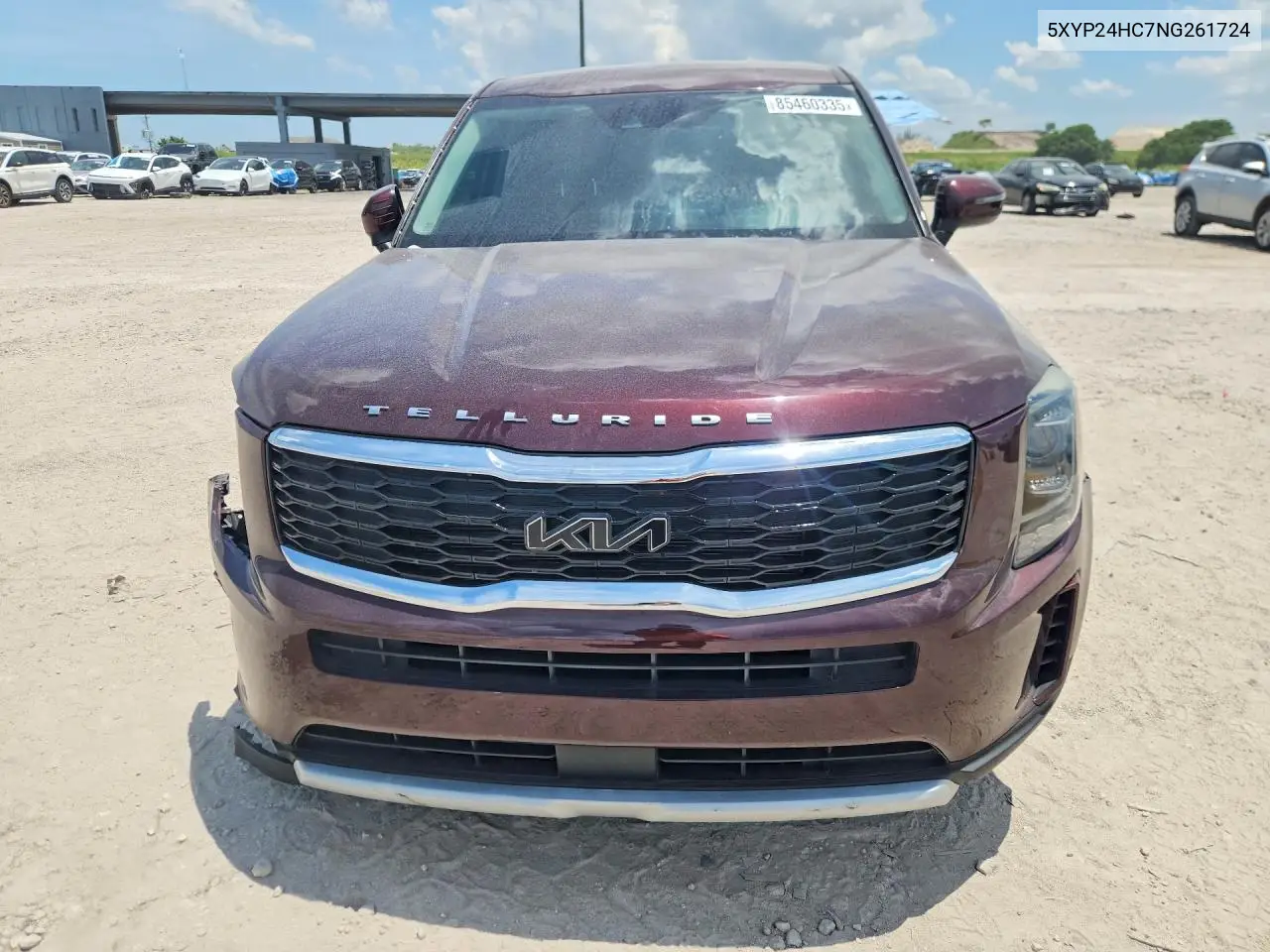 2022 Kia Telluride Lx VIN: 5XYP24HC7NG261724 Lot: 85460335
