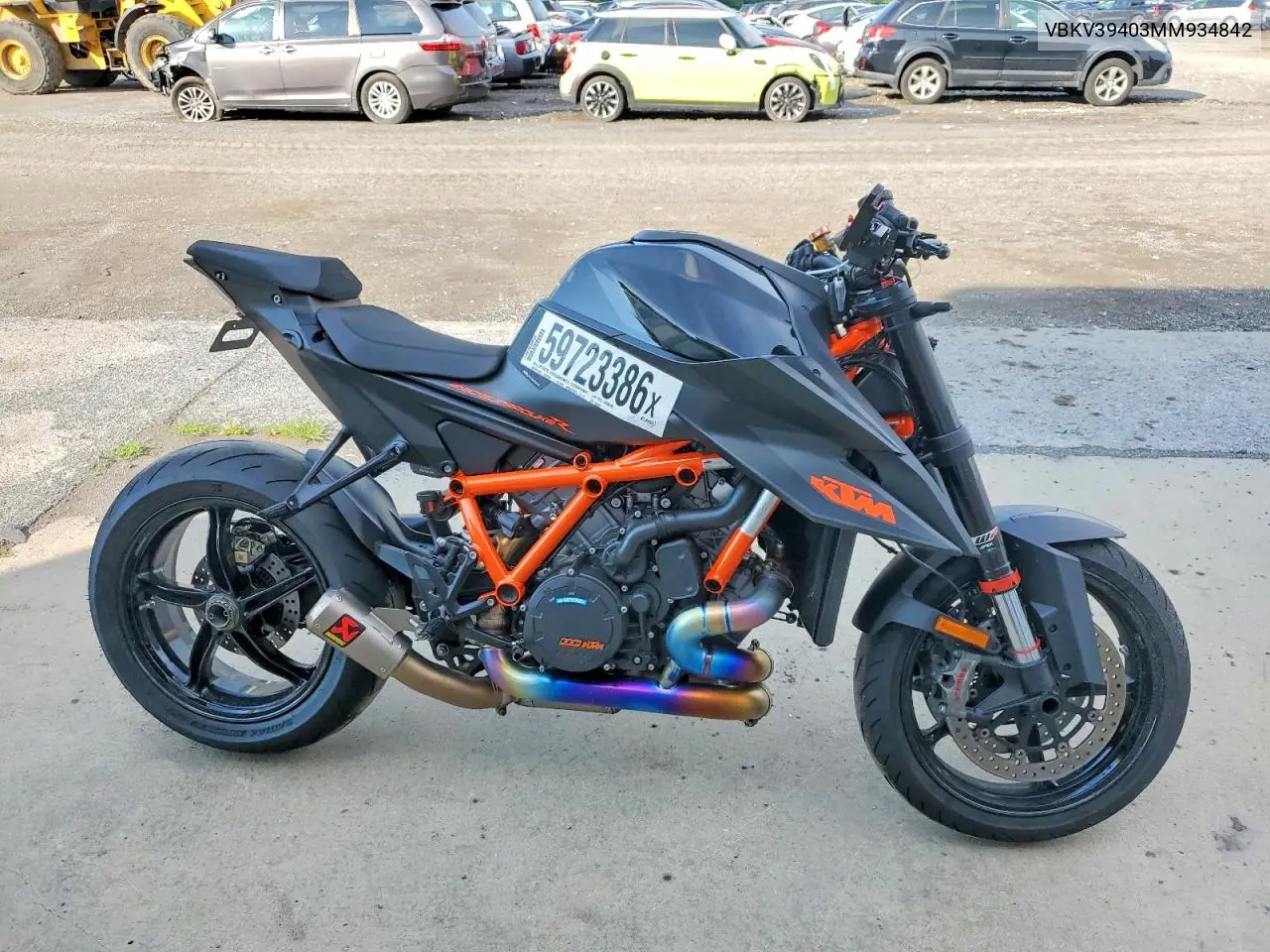2021 Ktm 1290 Super Duke R VIN: VBKV39403MM934842 Lot: 59723386