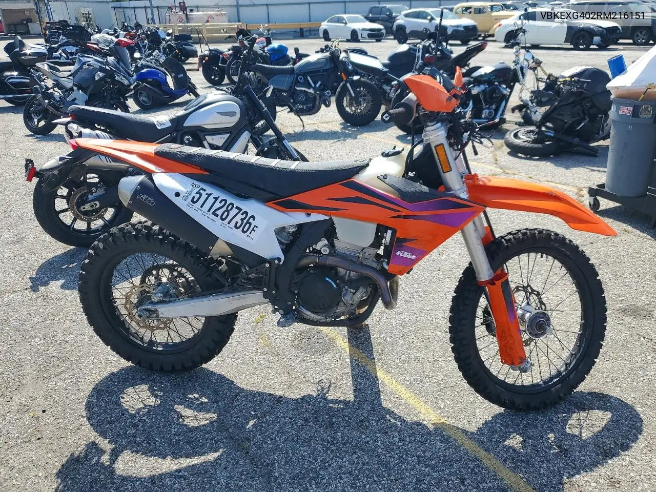 2024 Ktm Enduro VIN: VBKEXG402RM216151 Lot: 51128736