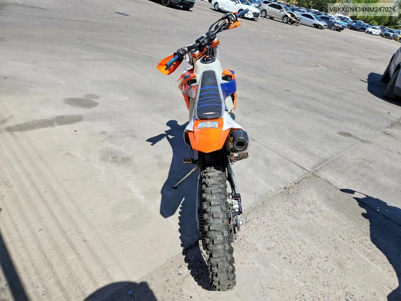 2022 Ktm 350 Xc-F VIN: VBKXCN434NM247026 Lot: 57585506