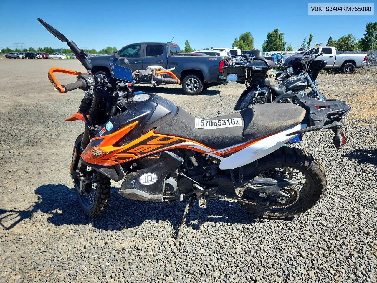 2019 Ktm 790 Adventure VIN: VBKTS3404KM765080 Lot: 57065316