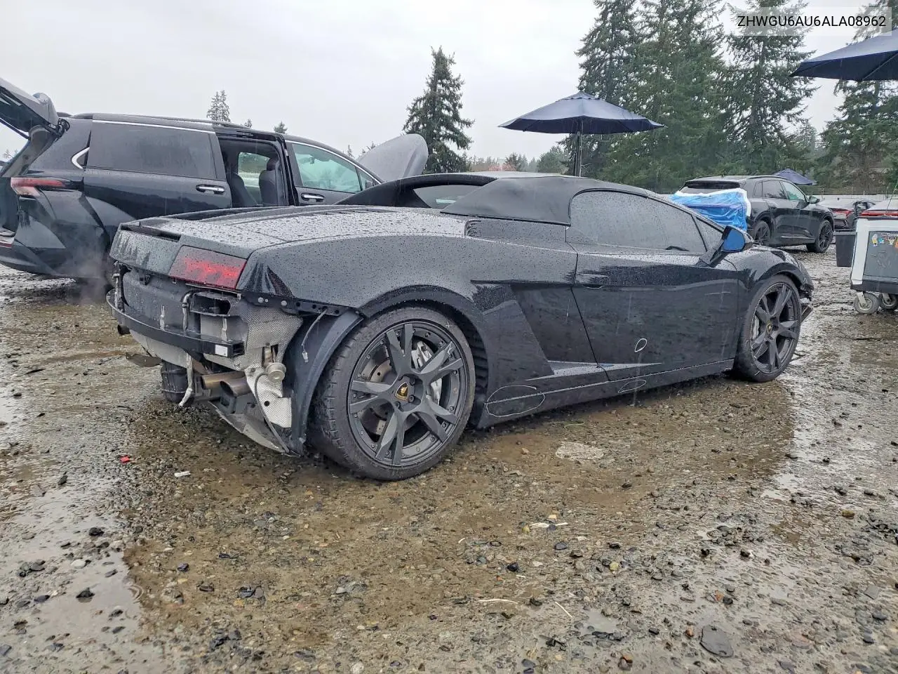 2010 Lamborghini Gallardo Spyder VIN: ZHWGU6AU6ALA08962 Lot: 46156146