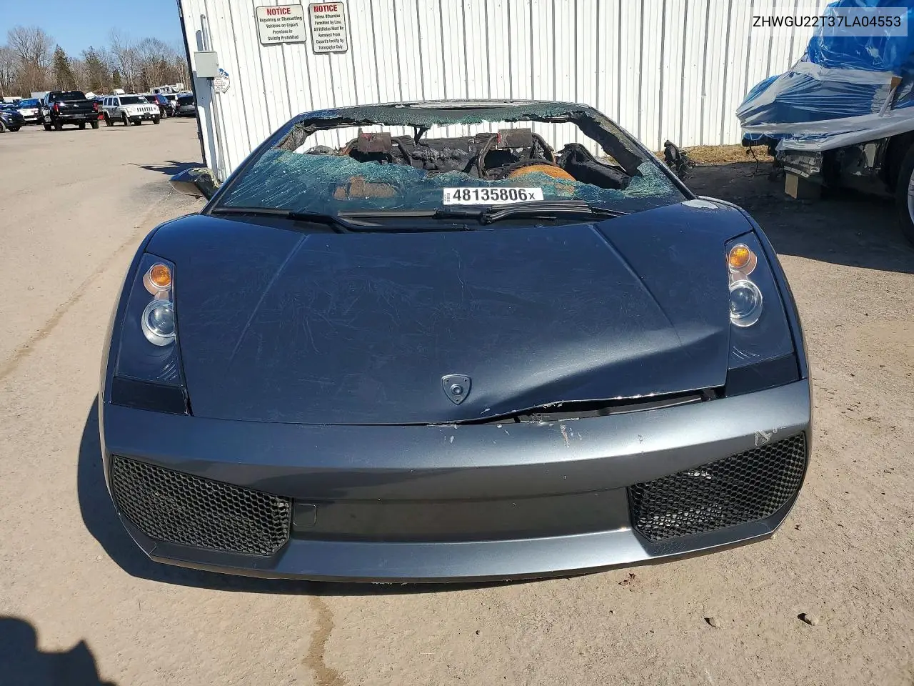 2007 Lamborghini Gallardo Spyder VIN: ZHWGU22T37LA04553 Lot: 48135806