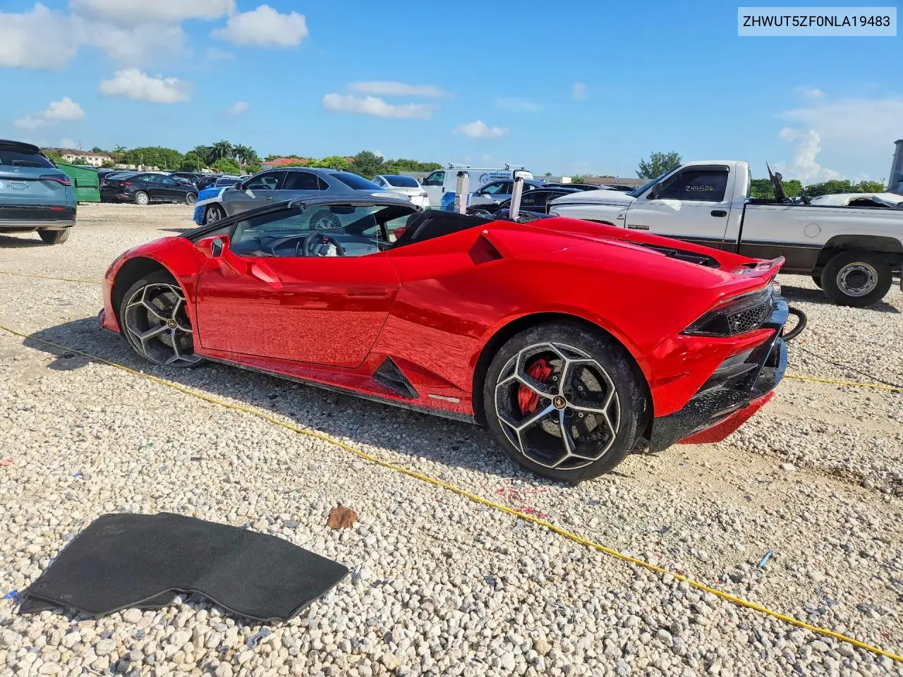 2022 Lamborghini Huracan Evo VIN: ZHWUT5ZF0NLA19483 Lot: 58326146