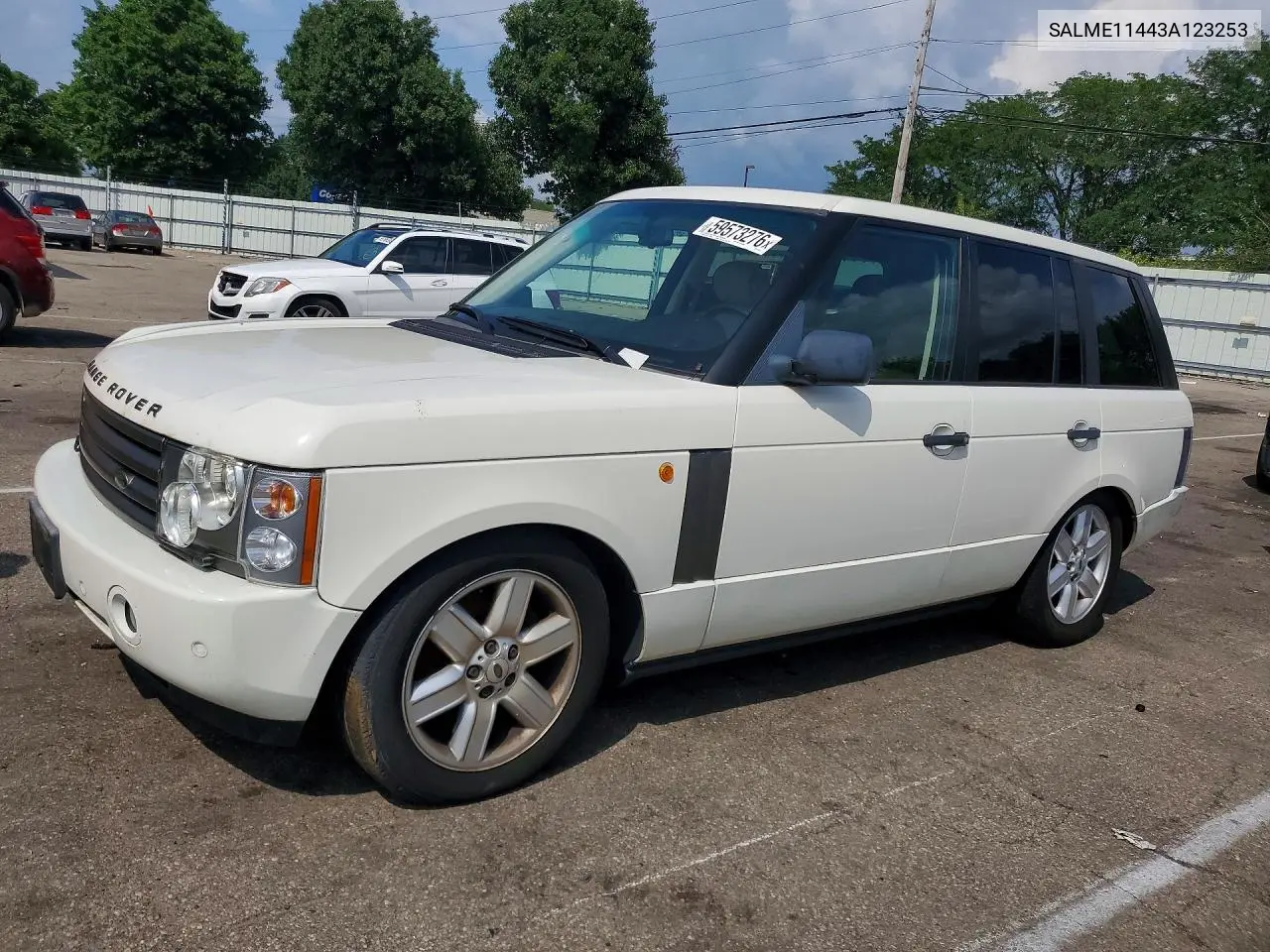 2003 Land Rover Range Rover Hse VIN: SALME11443A123253 Lot: 59573276