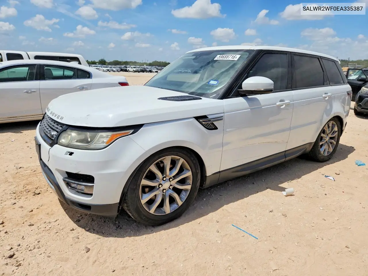 2014 Land Rover Range Rover Sport Hse VIN: SALWR2WF0EA335387 Lot: 59688716