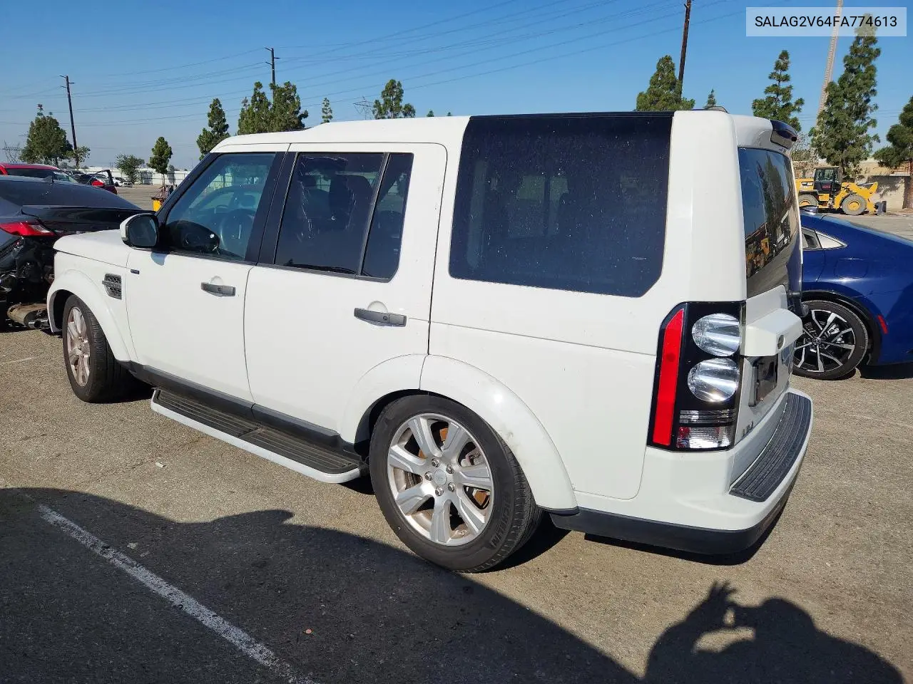 2015 Land Rover Lr4 Hse VIN: SALAG2V64FA774613 Lot: 55543106