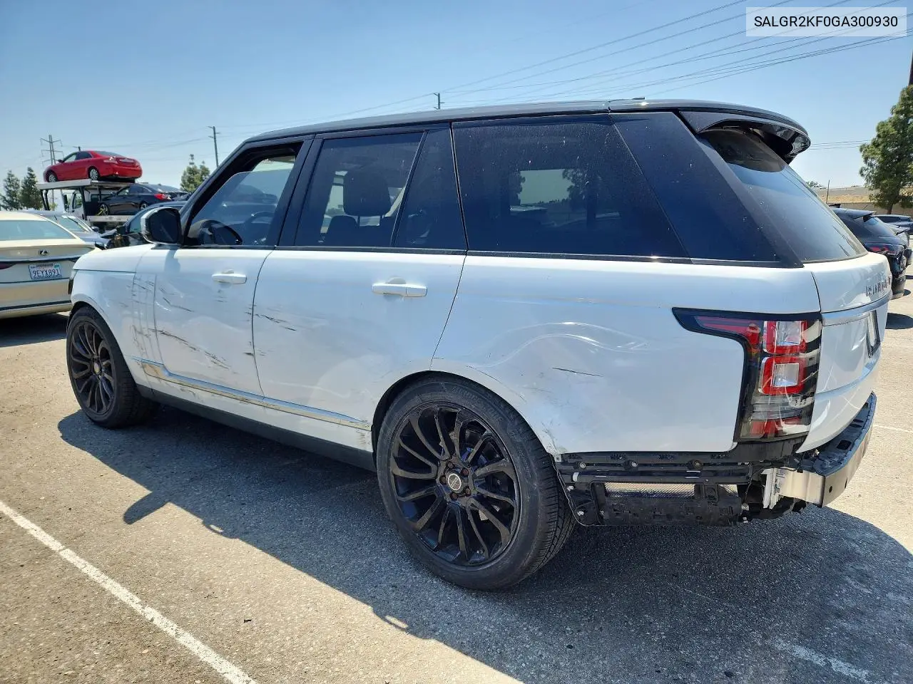 2016 Land Rover Range Rover VIN: SALGR2KF0GA300930 Lot: 53836626