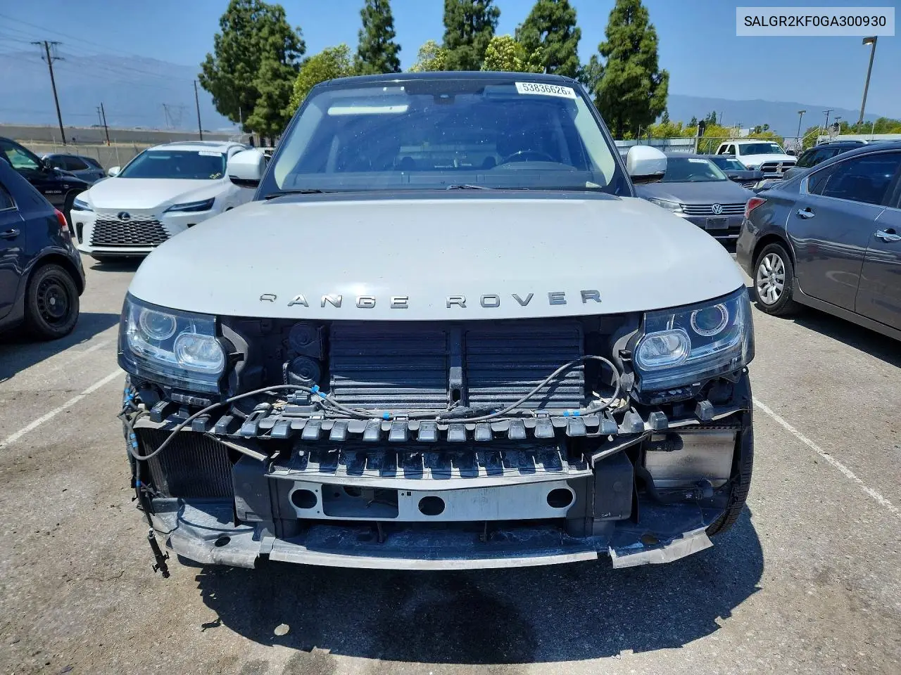 2016 Land Rover Range Rover VIN: SALGR2KF0GA300930 Lot: 53836626