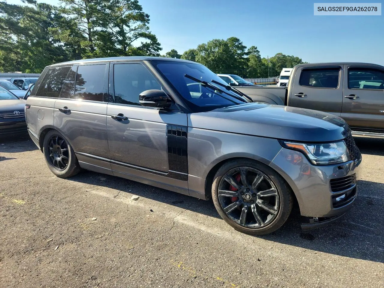 2016 Land Rover Range Rover Supercharged VIN: SALGS2EF9GA262078 Lot: 58387966