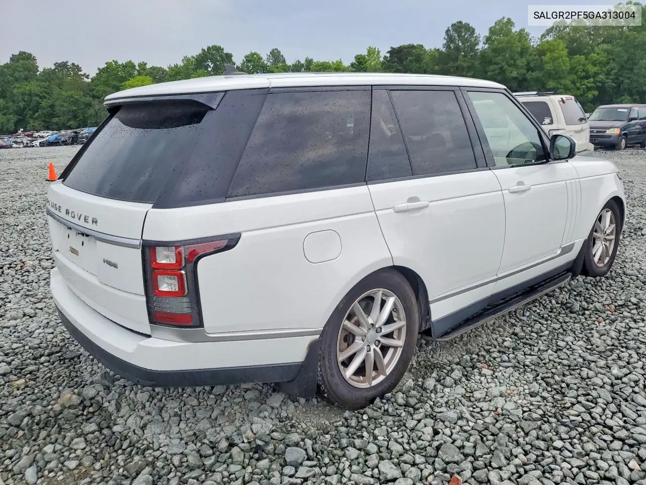 2016 Land Rover Range Rover VIN: SALGR2PF5GA313004 Lot: 59029326