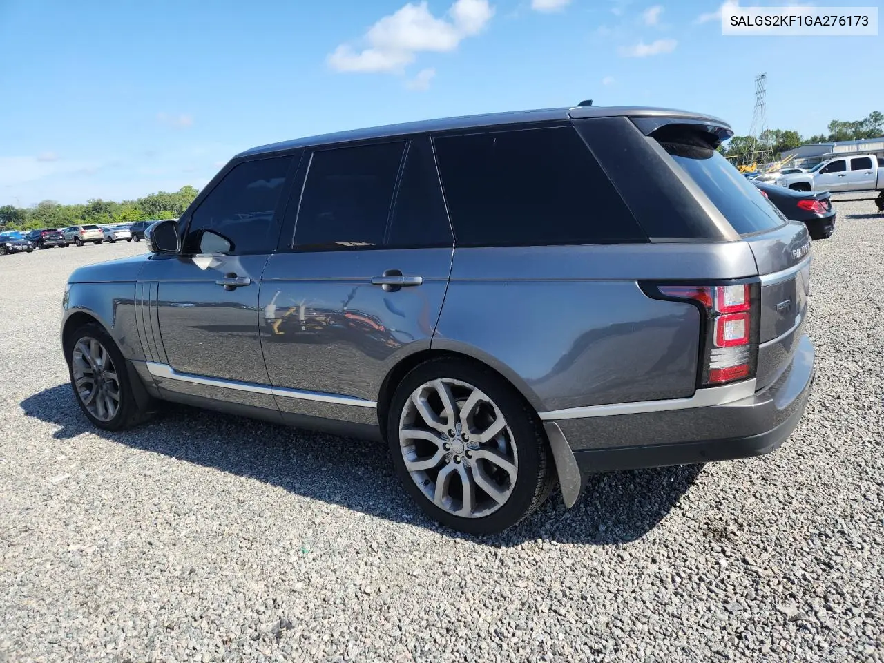 2016 Land Rover Range Rover Hse VIN: SALGS2KF1GA276173 Lot: 59239346