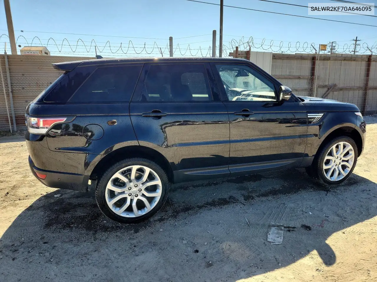 2016 Land Rover Range Rover Sport Hse VIN: SALWR2KF7GA646095 Lot: 60000406