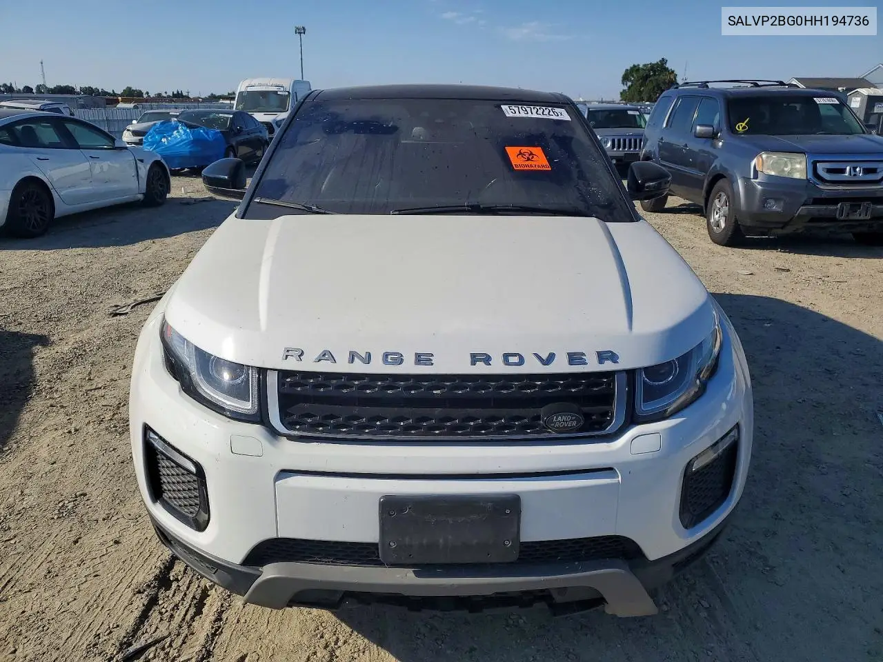 2017 Land Rover Range Rover Evoque Se VIN: SALVP2BG0HH194736 Lot: 57972226