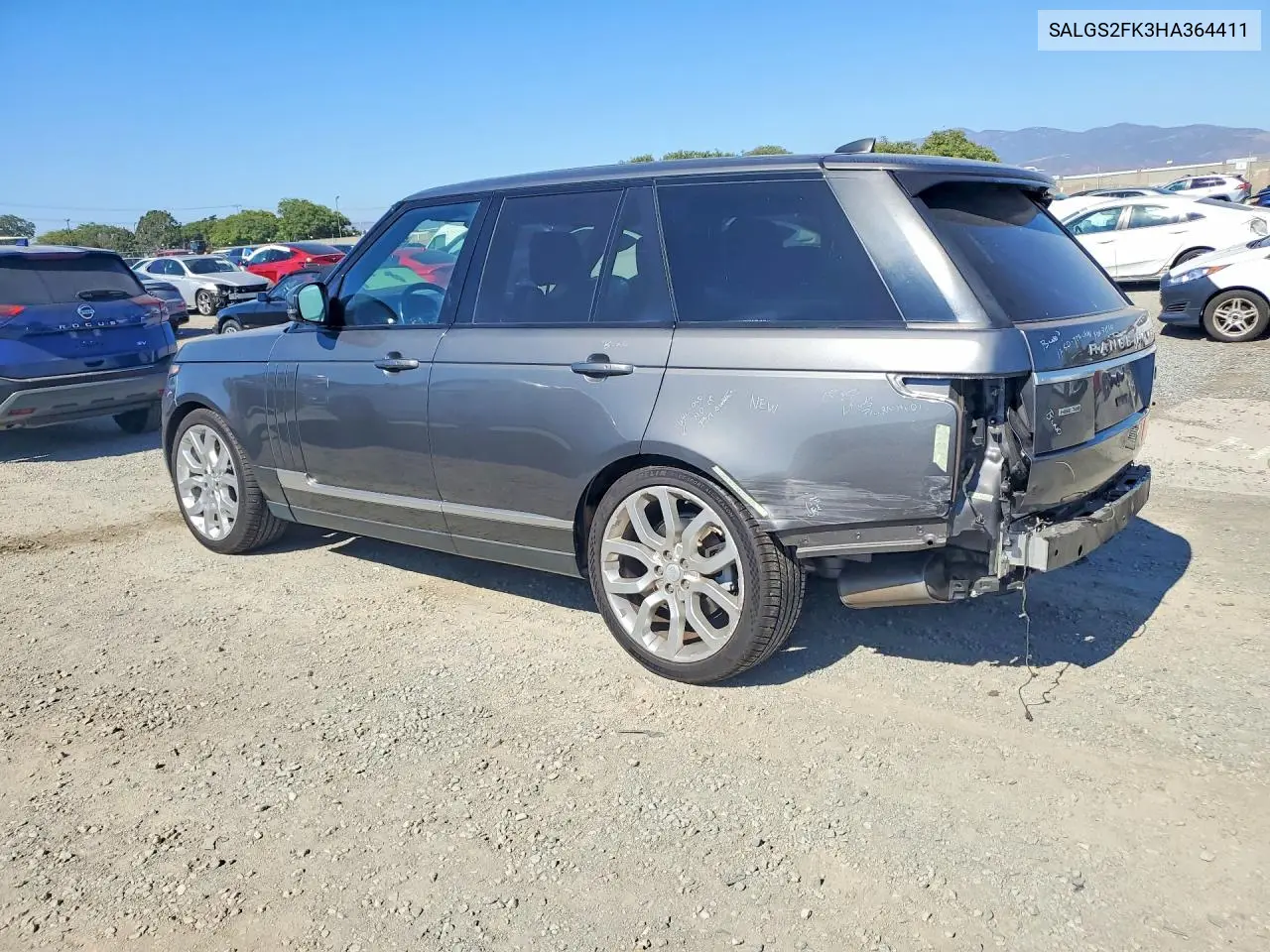 2017 Land Rover Range Rover Hse VIN: SALGS2FK3HA364411 Lot: 58637866