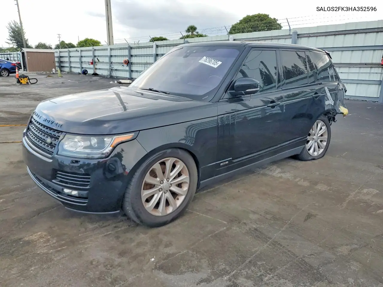 2017 Land Rover Range Rover Hse VIN: SALGS2FK3HA352596 Lot: 76296705