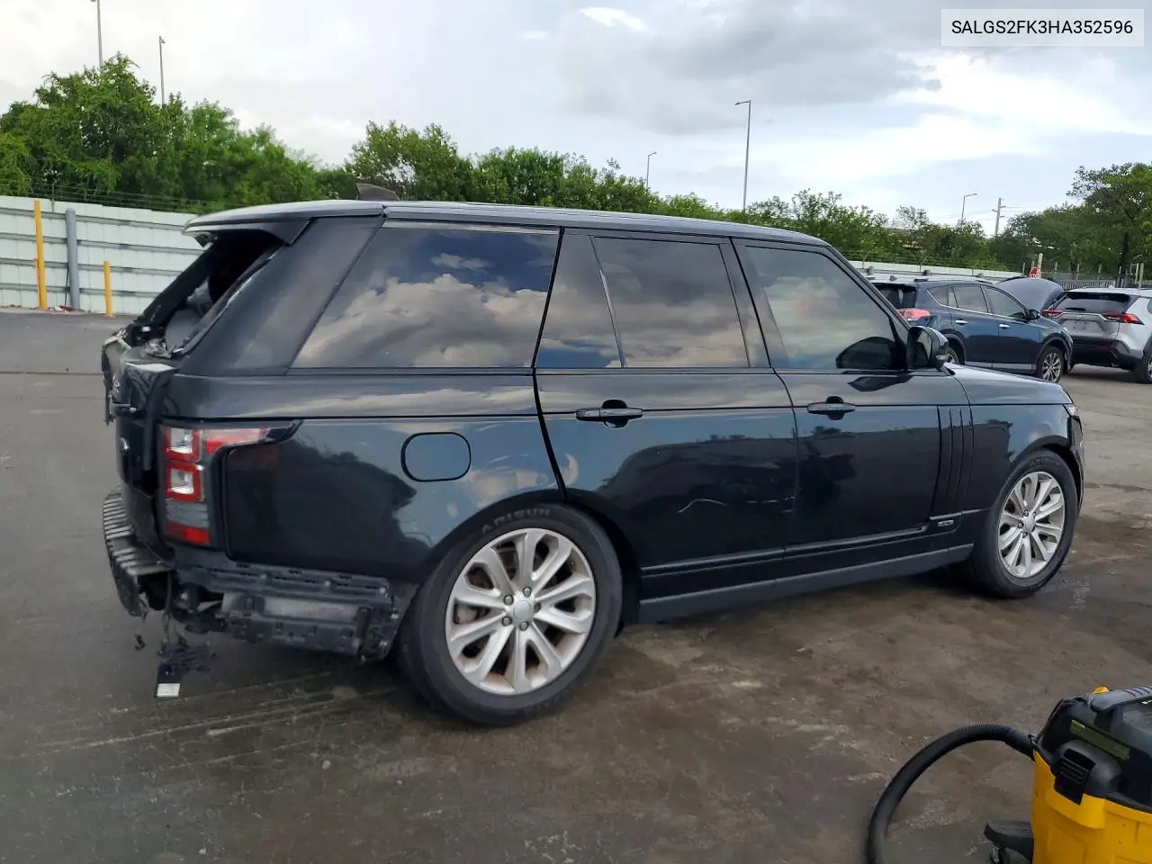 2017 Land Rover Range Rover Hse VIN: SALGS2FK3HA352596 Lot: 76296705