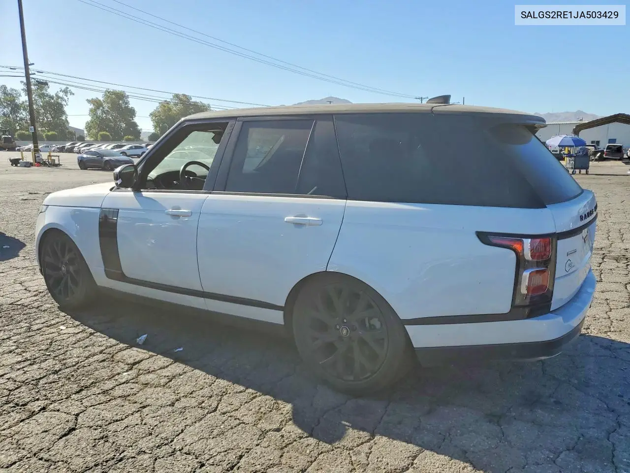 2018 Land Rover Range Rover Supercharged VIN: SALGS2RE1JA503429 Lot: 60191066