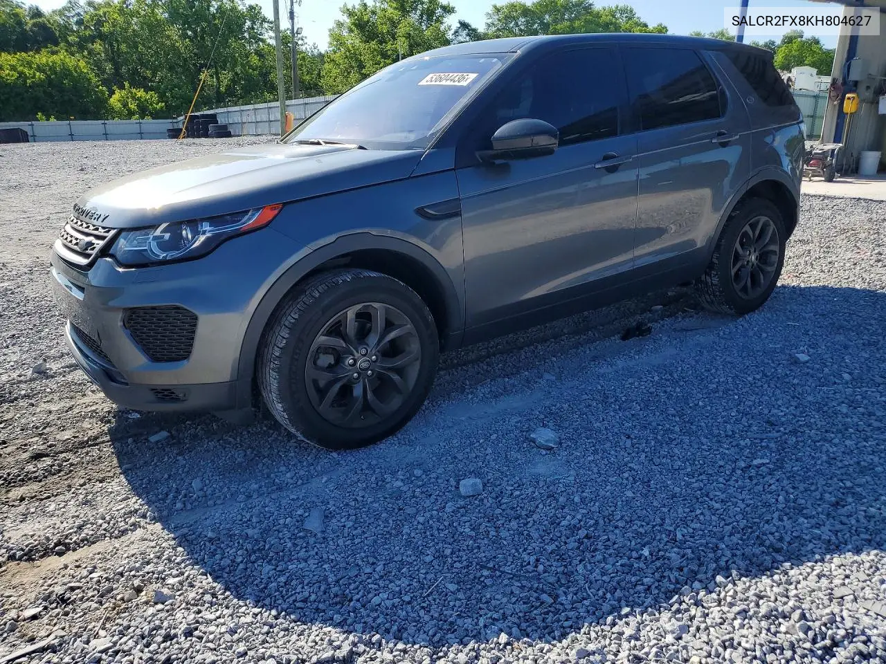 2019 Land Rover Discovery Sport Hse VIN: SALCR2FX8KH804627 Lot: 53604436