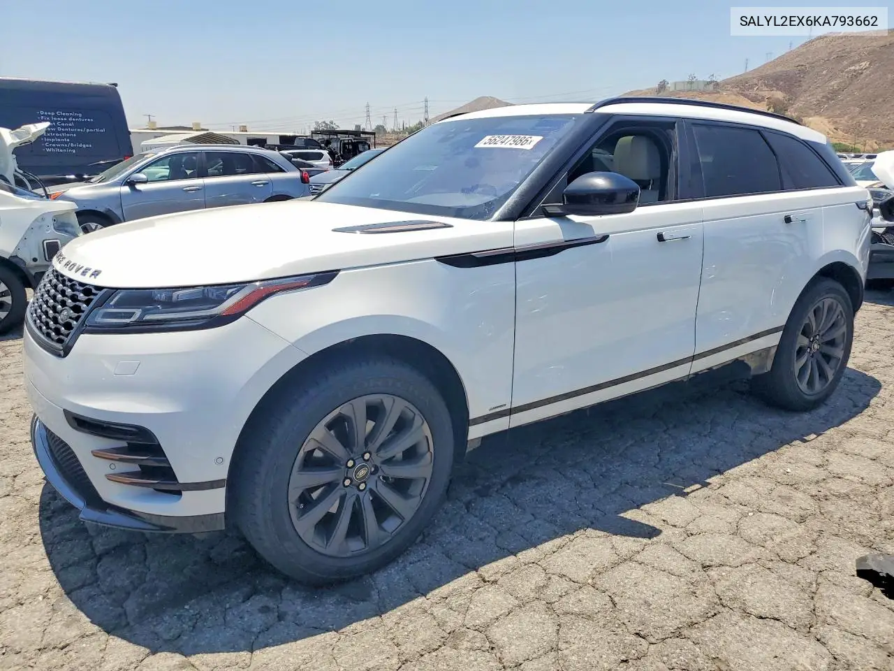 2019 Land Rover Range Rover Velar R-Dynamic Se VIN: SALYL2EX6KA793662 Lot: 56247986