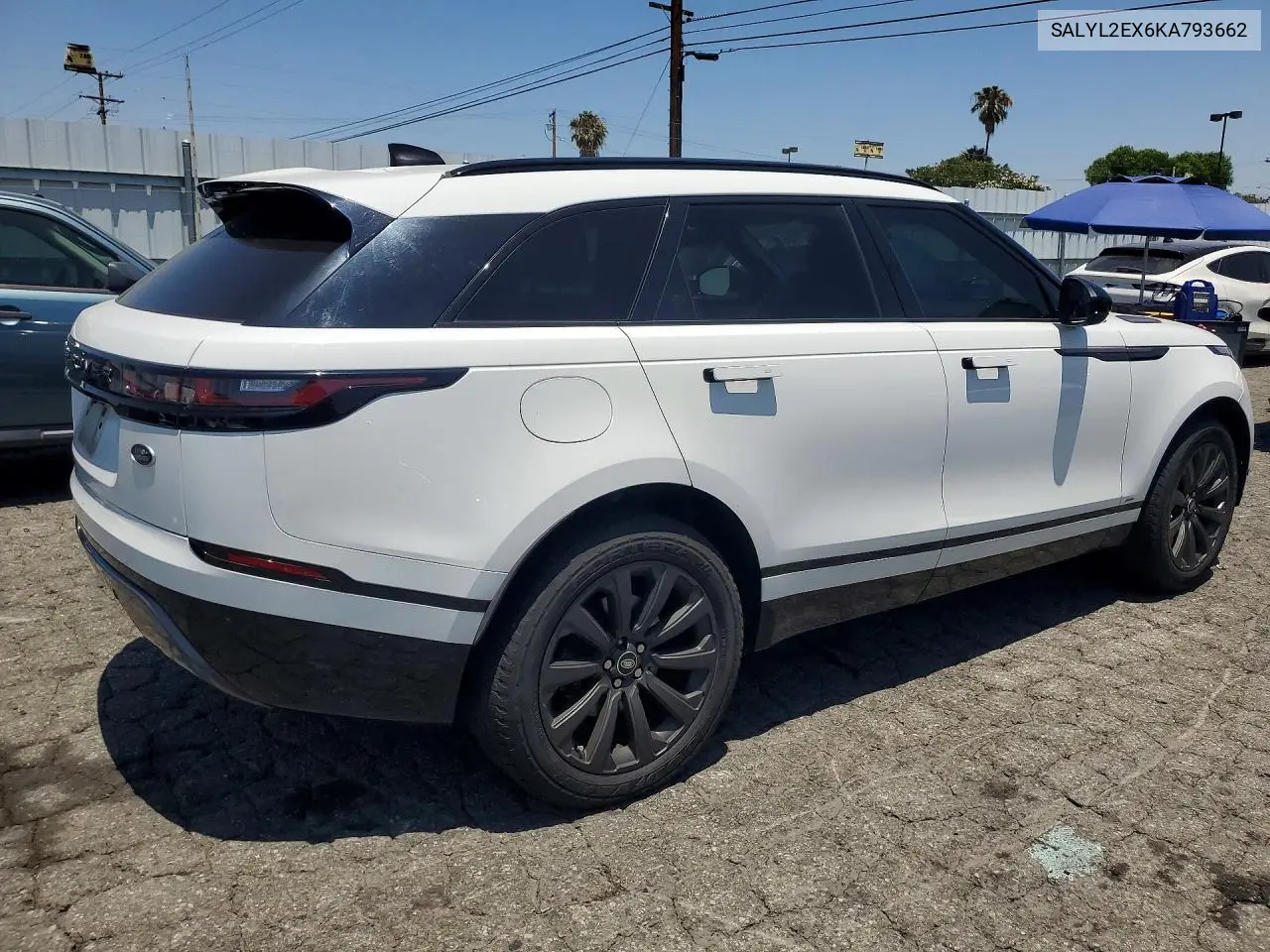 2019 Land Rover Range Rover Velar R-Dynamic Se VIN: SALYL2EX6KA793662 Lot: 56247986