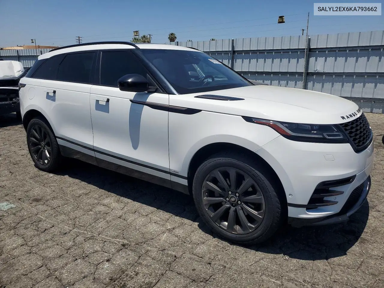 2019 Land Rover Range Rover Velar R-Dynamic Se VIN: SALYL2EX6KA793662 Lot: 56247986