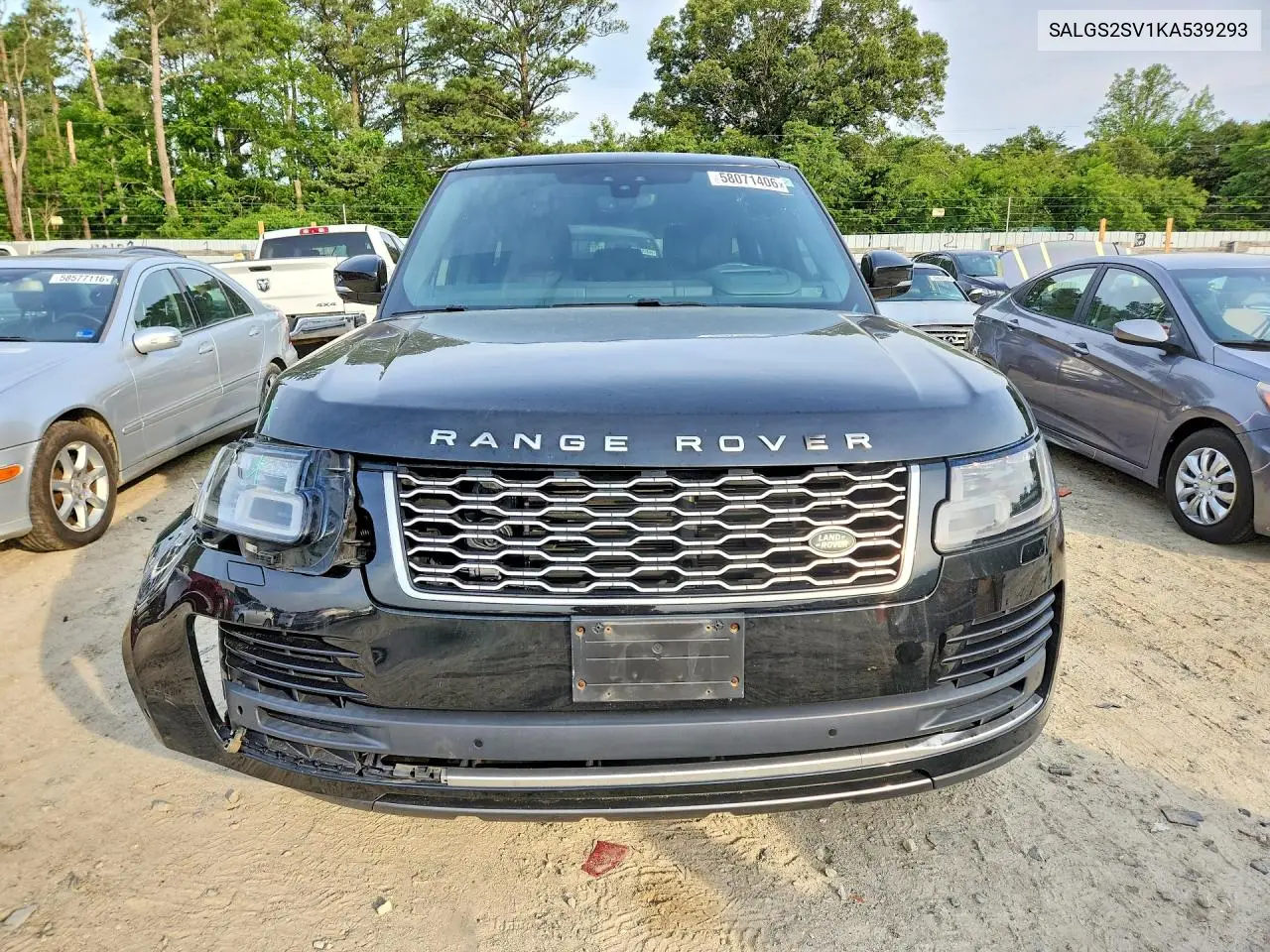 2019 Land Rover Range Rover Hse VIN: SALGS2SV1KA539293 Lot: 58071406