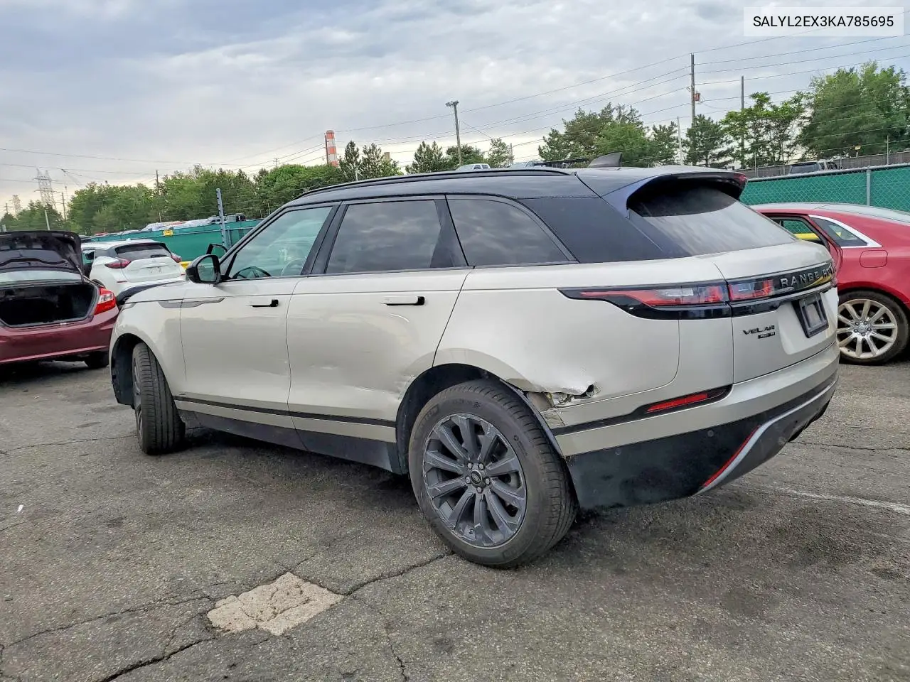 2019 Land Rover Range Rover Velar R-Dynamic Se VIN: SALYL2EX3KA785695 Lot: 58189606