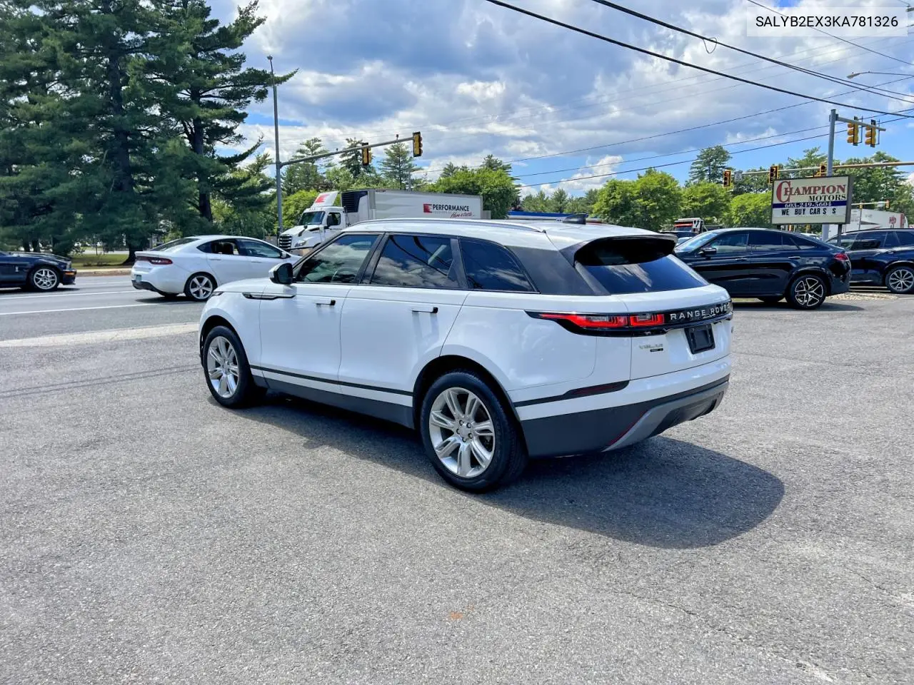 2019 Land Rover Range Rover Velar S VIN: SALYB2EX3KA781326 Lot: 58939006