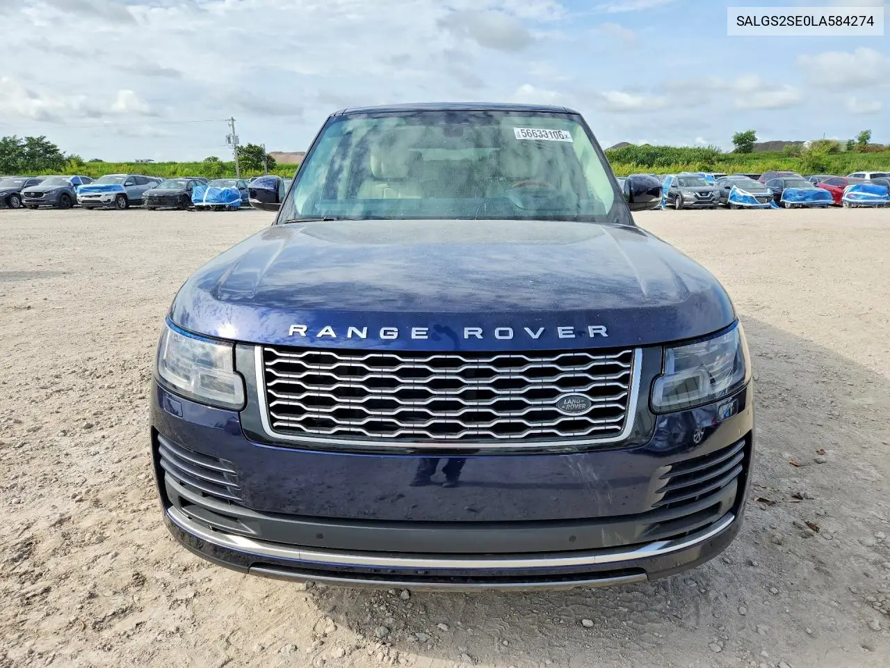 2020 Land Rover Range Rover P525 Hse VIN: SALGS2SE0LA584274 Lot: 56633106