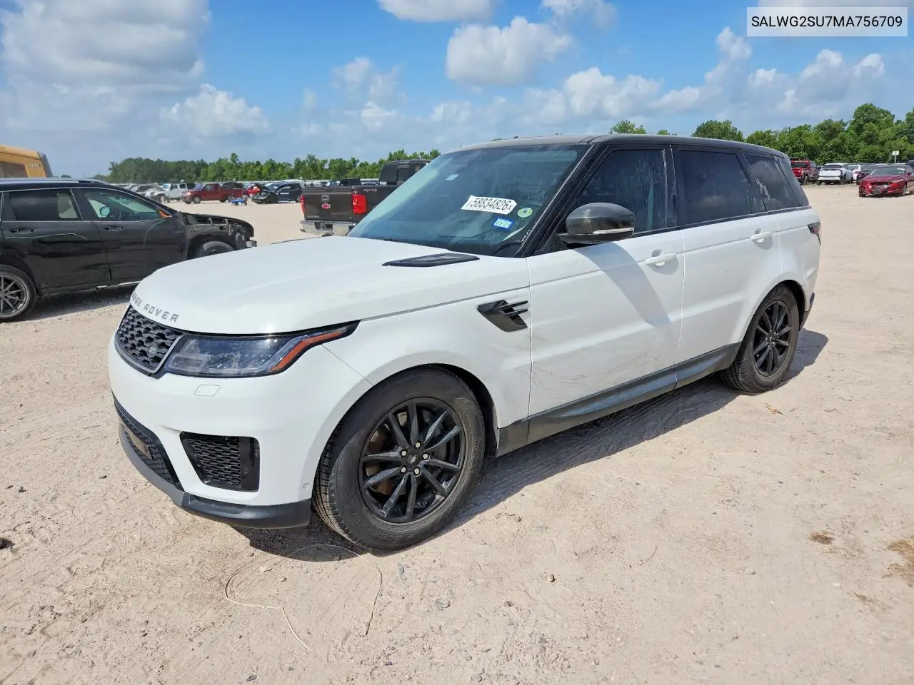 2021 Land Rover Range Rover Sport Se VIN: SALWG2SU7MA756709 Lot: 58834826