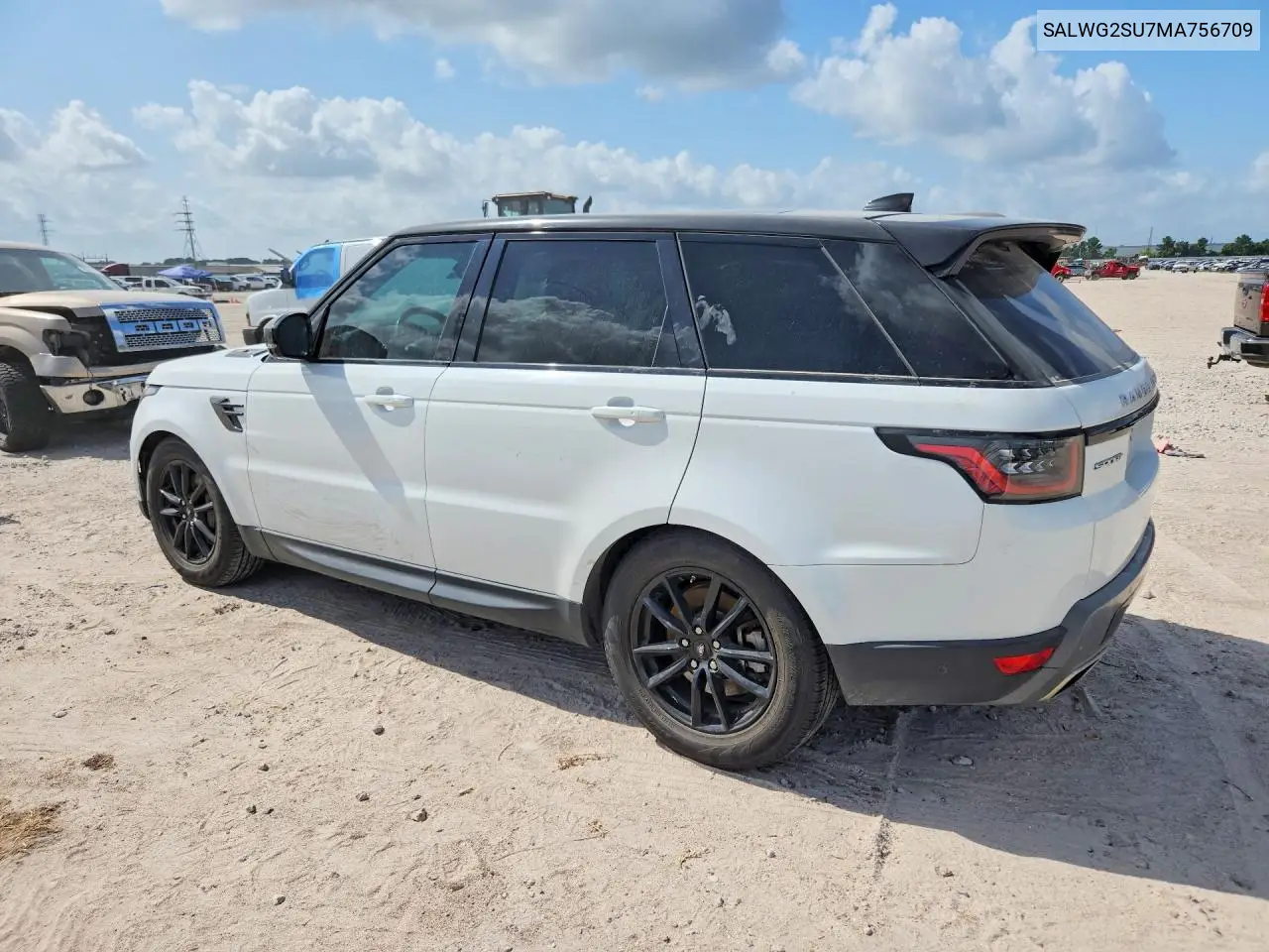 2021 Land Rover Range Rover Sport Se VIN: SALWG2SU7MA756709 Lot: 58834826