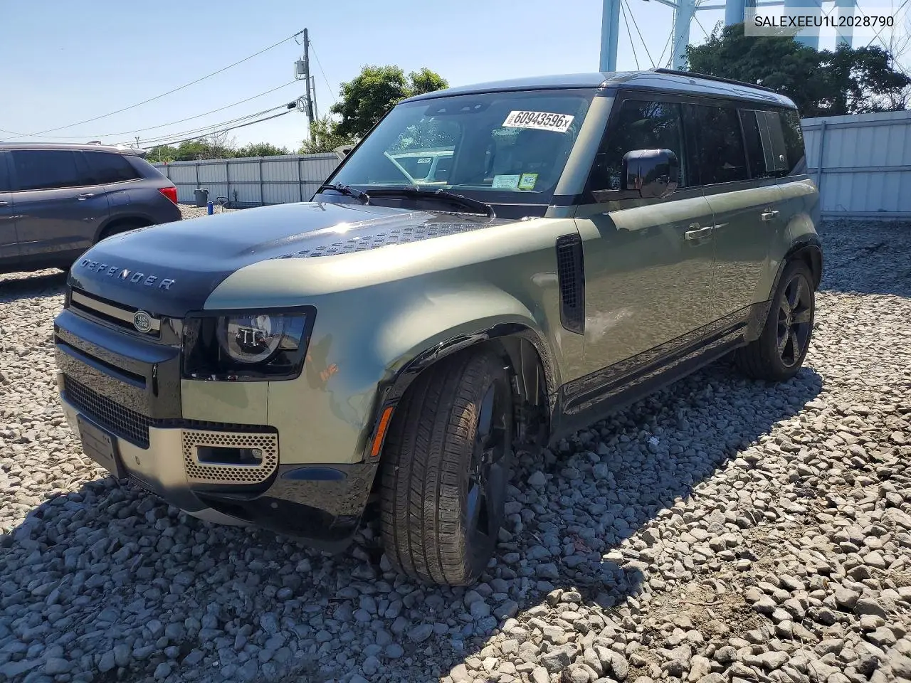 2020 Land Rover Defender 110 X VIN: SALEXEEU1L2028790 Lot: 60943596