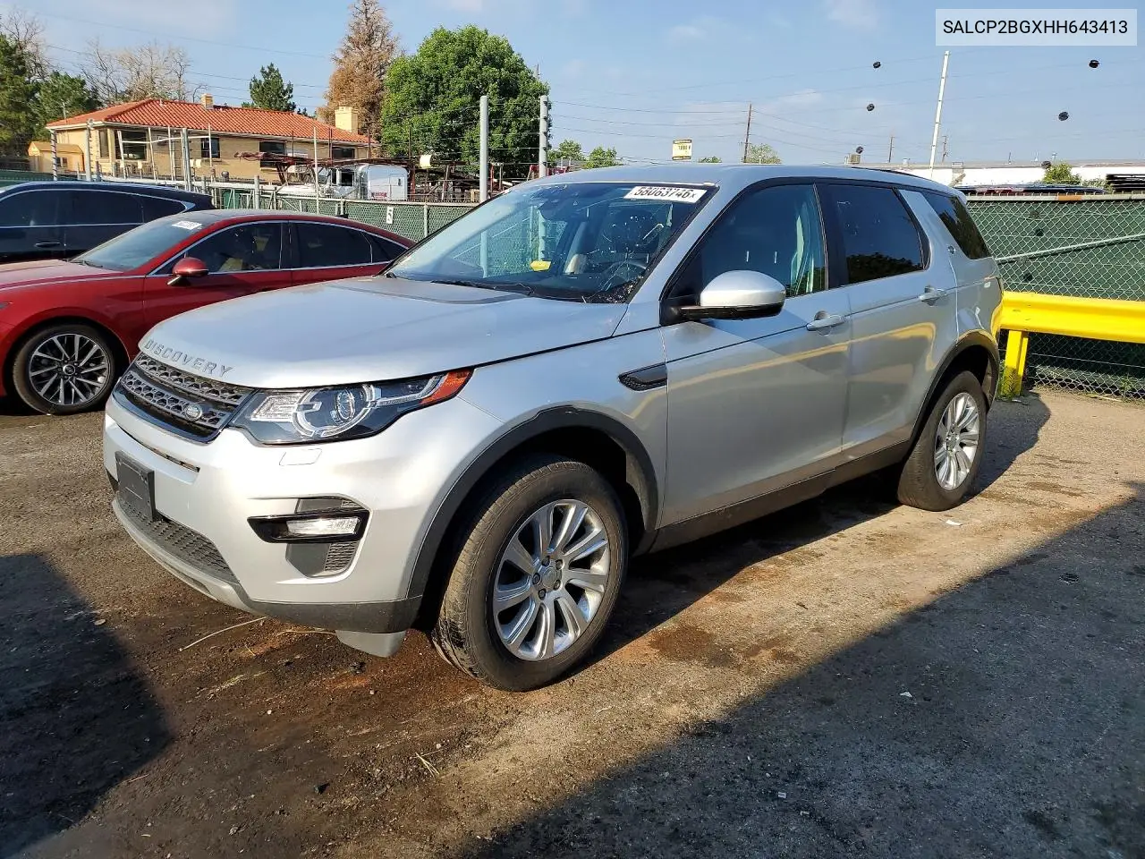 2017 Land Rover Discovery Sport Se VIN: SALCP2BGXHH643413 Lot: 58083746