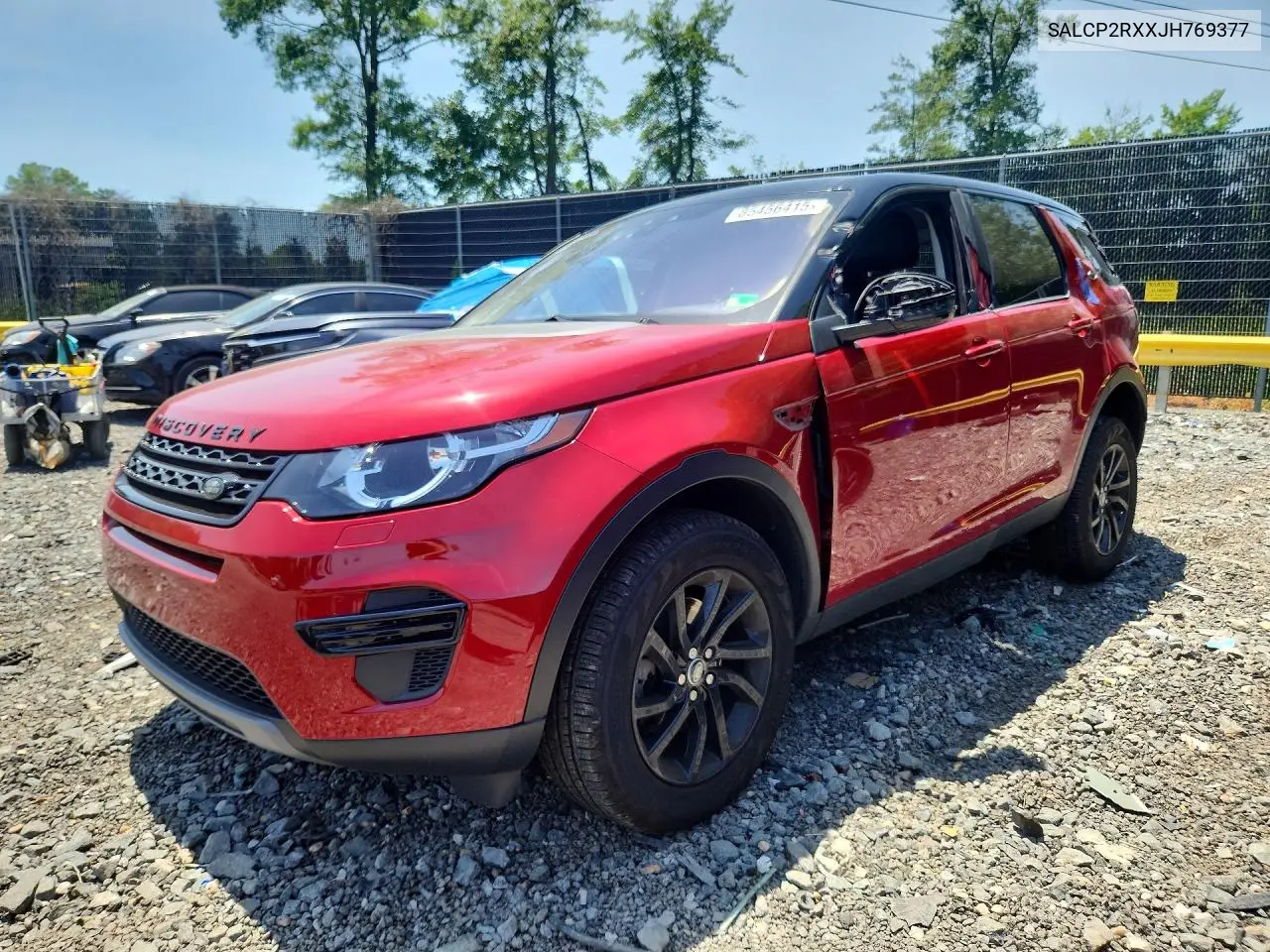 2018 Land Rover Discovery Sport Se VIN: SALCP2RXXJH769377 Lot: 85456415