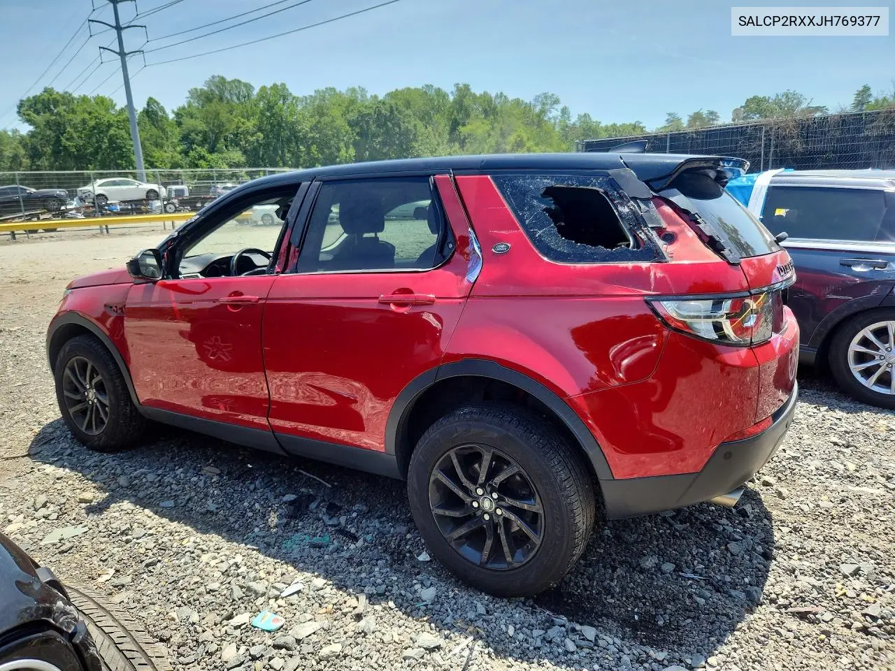 2018 Land Rover Discovery Sport Se VIN: SALCP2RXXJH769377 Lot: 85456415