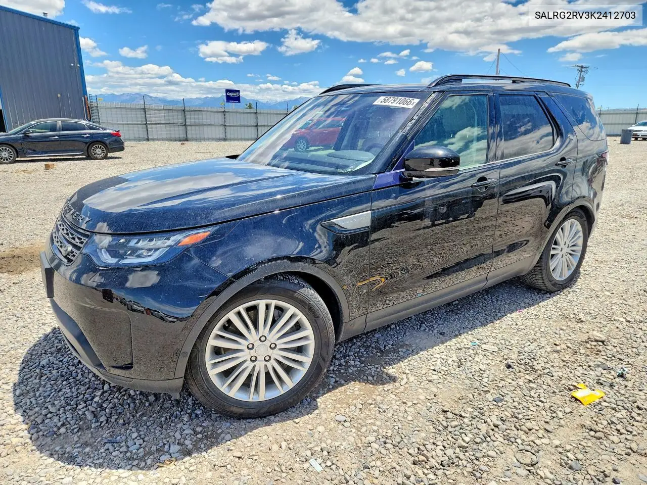2019 Land Rover Discovery Se VIN: SALRG2RV3K2412703 Lot: 58791066