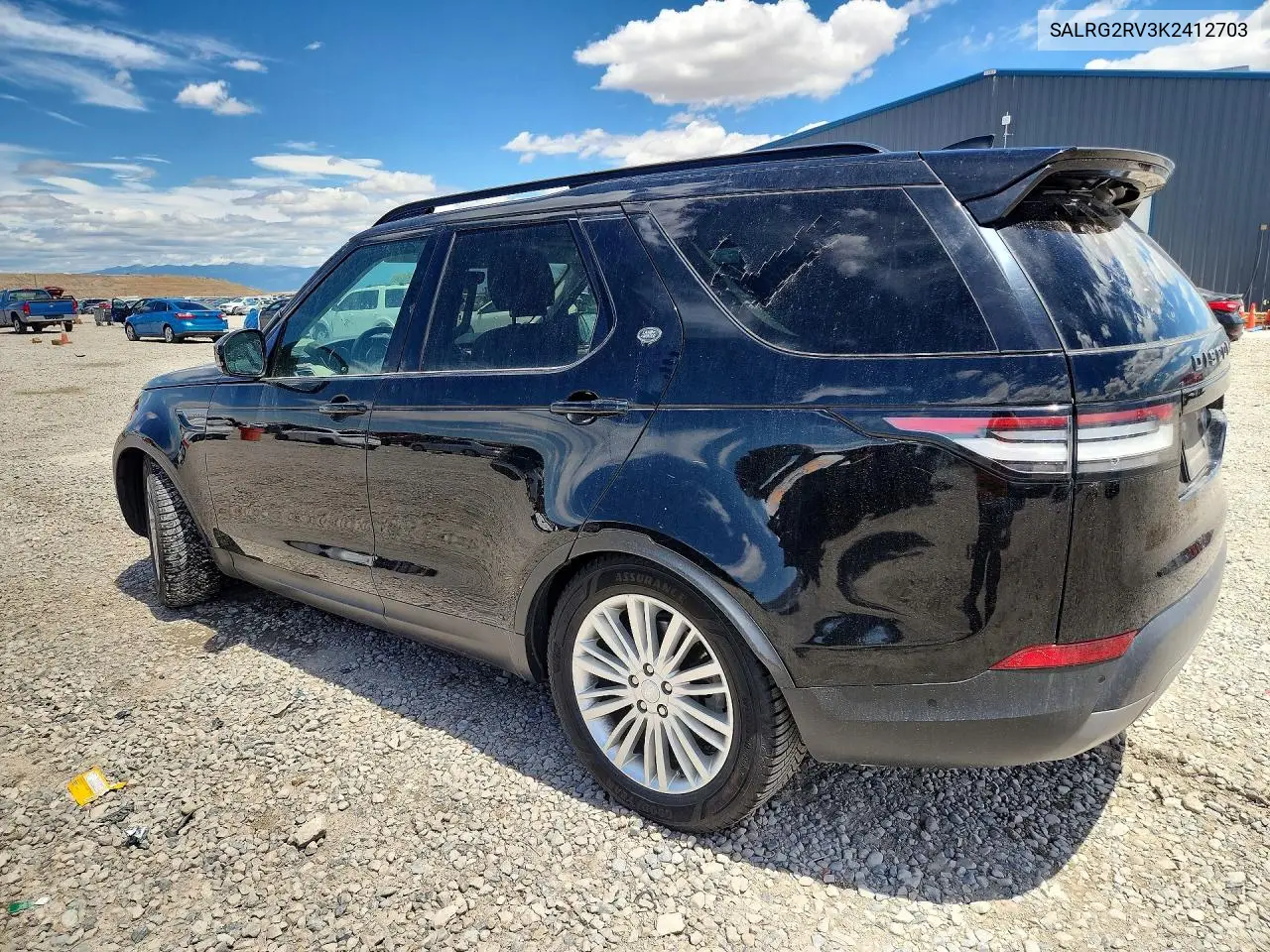 2019 Land Rover Discovery Se VIN: SALRG2RV3K2412703 Lot: 58791066
