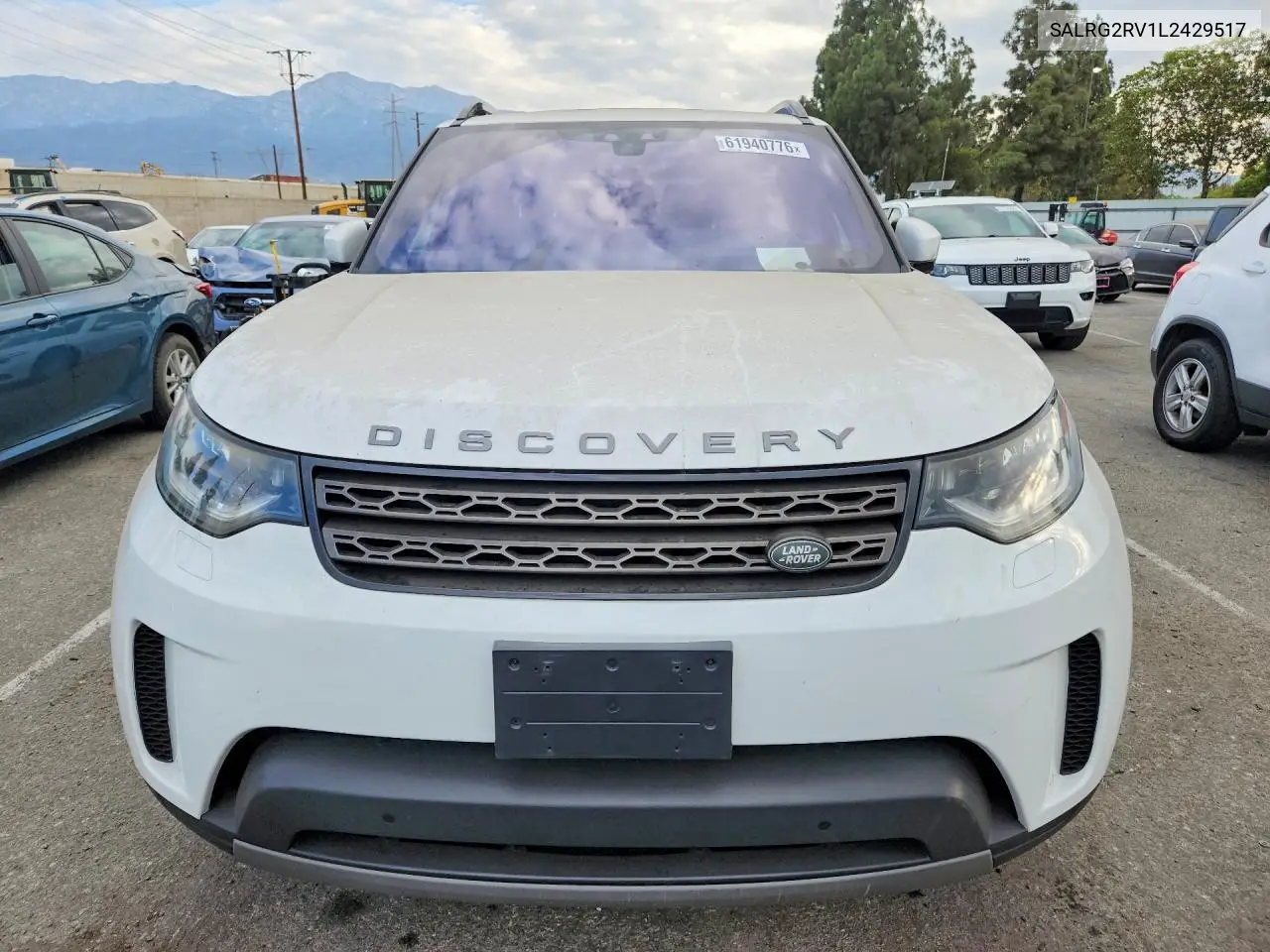 2020 Land Rover Discovery Se VIN: SALRG2RV1L2429517 Lot: 61940776