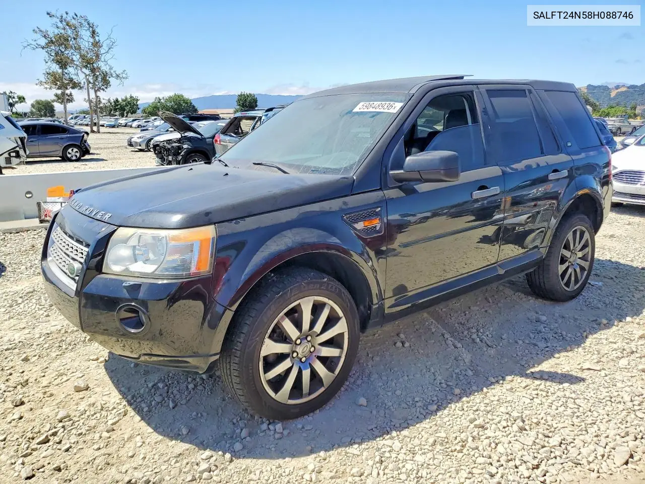 2008 Land Rover Lr2 Hse Technology VIN: SALFT24N58H088746 Lot: 59848936