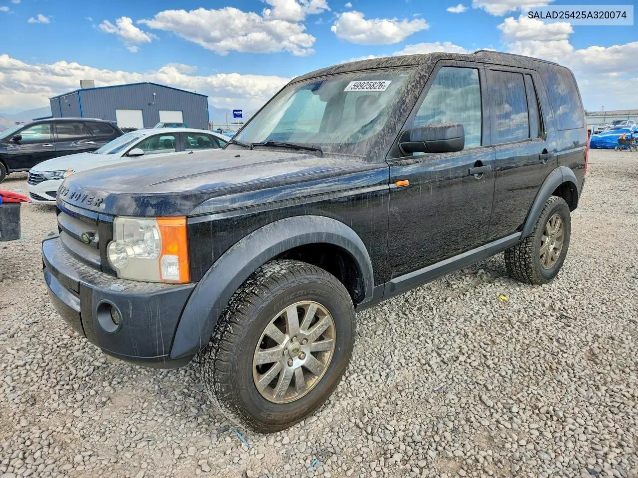 2005 Land Rover Lr3 Se VIN: SALAD25425A320074 Lot: 59925826