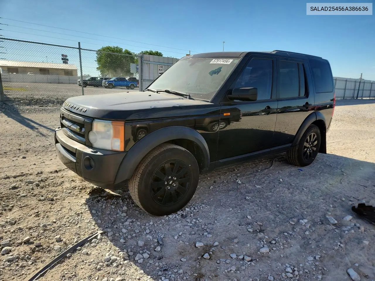 2006 Land Rover Lr3 Se VIN: SALAD25456A386636 Lot: 57917456