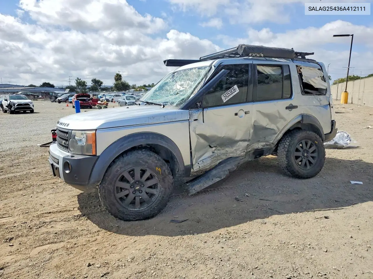 2006 Land Rover Lr3 Hse VIN: SALAG25436A412111 Lot: 59353836