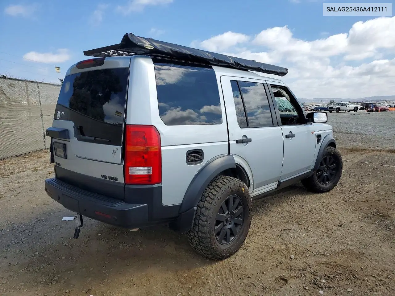 2006 Land Rover Lr3 Hse VIN: SALAG25436A412111 Lot: 59353836