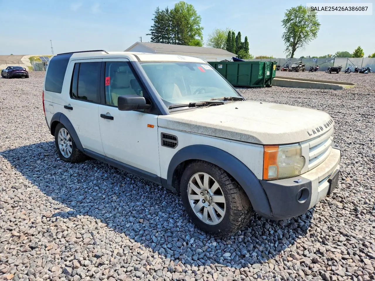 2006 Land Rover Lr3 Se VIN: SALAE25426A386087 Lot: 60796336